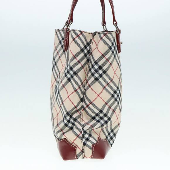 Burberry Nova Check Blue Label Hand Bag Nylon Beige Red - Picture 3 of 16